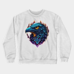 Vibrant Neon Vector Eagle Art Print Crewneck Sweatshirt